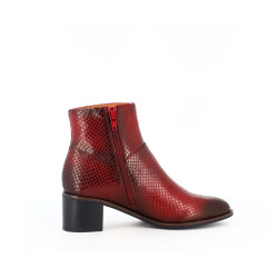 bottine Mam Zelle rouge en cuir camo serpent