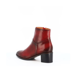 bottine Mam Zelle rouge en cuir camo serpent