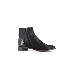 bottine noire en cuir