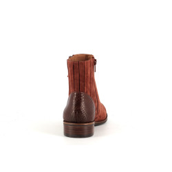 Bottine Mam'Zelle marron en velours et en cuir  - Anjou-chaussures