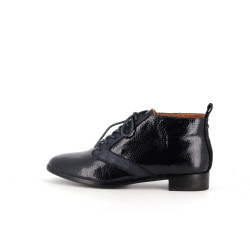 Derby bleu marine et noir en cuir