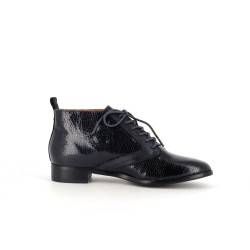 Derby bleu marine et noir en cuir