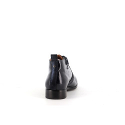 Derby bleu marine et noir en cuir