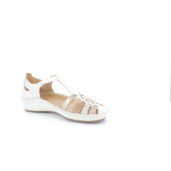 Nu-pieds Pikolinos blanc en cuir