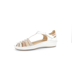 Nu-pieds Pikolinos blanc en cuir