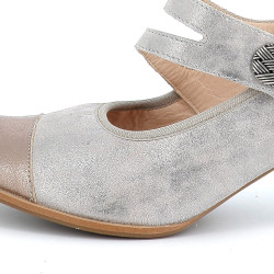 Escarpins argentés en cuir Géo reino