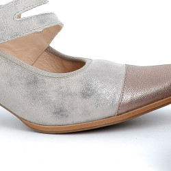 Escarpins argentés en cuir Géo reino