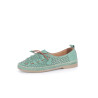 mocassins vert en cuir