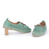 mocassins vert en cuir
