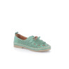 mocassins vert en cuir