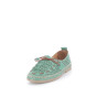 mocassins vert en cuir