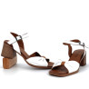 sandales à talon Ottilia blanches en cuir