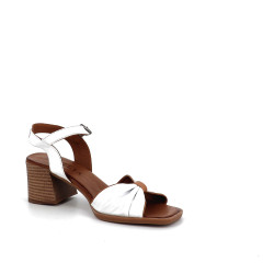 sandales à talon Ottilia blanches en cuir
