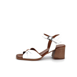sandales à talon Ottilia blanches en cuir