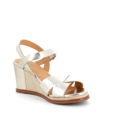 Nu-pieds Fugitive en cuir doré
