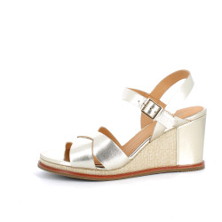 Nu-pieds Fugitive en cuir doré