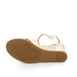 Nu-pieds Fugitive en cuir doré