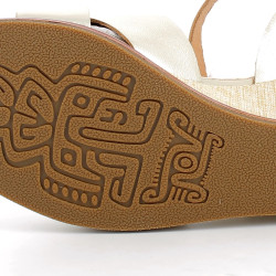 Nu-pieds Fugitive en cuir doré