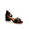 chaussures ouvertes à talons noir en cuir daim