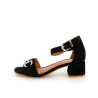 chaussures ouvertes à talons noir en cuir daim