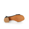 chaussures ouvertes à talons noir en cuir daim