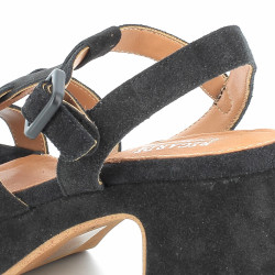 Talon noir en cuir