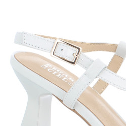 Escarpin beige en cuir