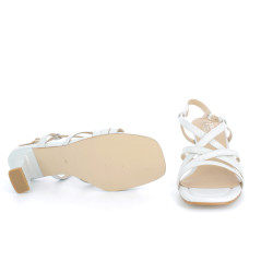 Escarpin beige en cuir