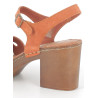 Nu-pieds a talon orange en cuir