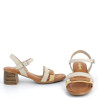Nu-pieds Wikers beiges et marrons en cuir