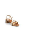 Nu-pieds Wikers beiges et marrons en cuir