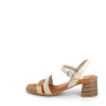 Nu-pieds Wikers beiges et marrons en cuir