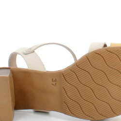Nu-pieds Wikers beiges et marrons en cuir