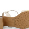 Nu-pieds Wikers beiges et marrons en cuir