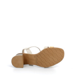 Nu-pieds Wikers beiges et marrons en cuir