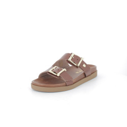Mule marron en cuir