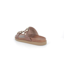 Mule marron en cuir