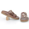 Mule marron en cuir