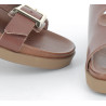 Mule marron en cuir