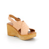 Nu-pieds compensés Goodstep rose en cuir