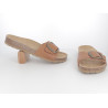 Mule marron en cuir