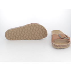 Mule marron en cuir