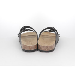 Mule noir en cuir
