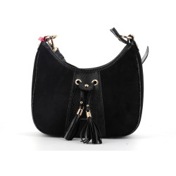 Sac à main noir Fuchsia avec détail doré - Anjou-Chaussures