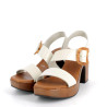 Nu-pieds à talon en cuir