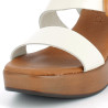 Nu-pieds à talon en cuir