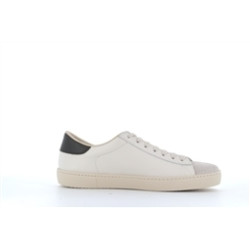 Basket blanche et kaki en cuir