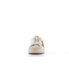 Basket blanche et orange en cuir