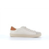 Basket blanche et orange en cuir