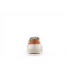 Basket blanche et orange en cuir